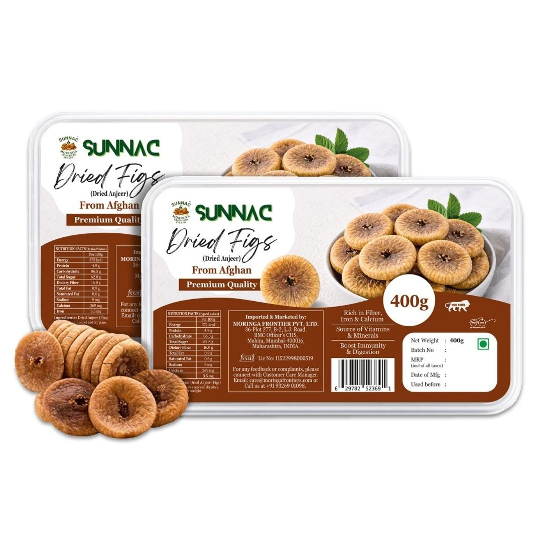 SUNNAC Premium Afghani Anjeer – 400g | Soft & Naturally Sweet Dried Figs
