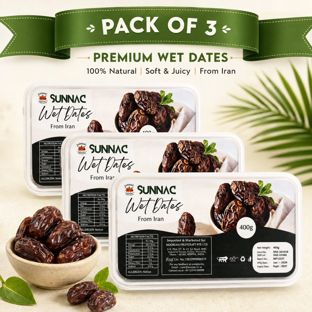 SUNNAC Premium Wet Dates from Iran – Pack of 3 | 400g Each