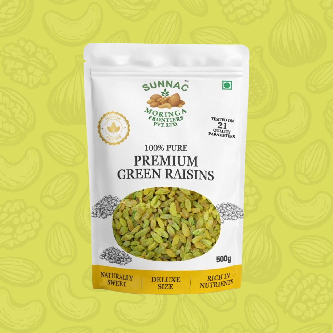 SUNNAC Premium Green Raisins (Kishmish) – 140g | Naturally Sweet, Soft & Juicy