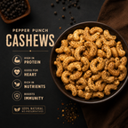 SUNNAC Roasted Cashew Nuts with Black Pepper – 140g | Crunchy, Bold & Pepper Flavoured