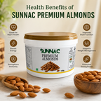 SUNNAC Premium California Almonds (Badam) – 140g | Big Size, Crunchy & Fresh