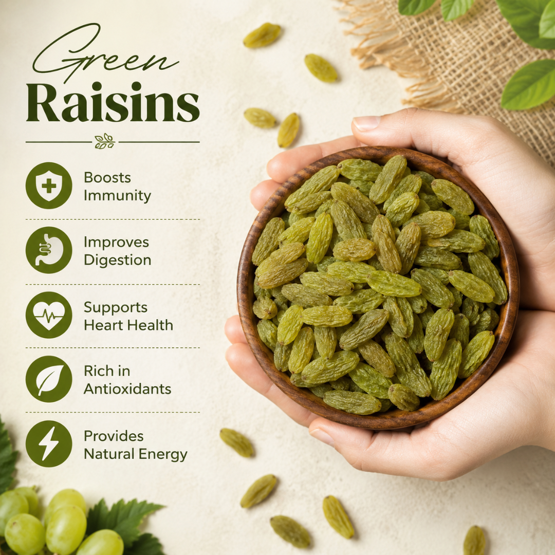 SUNNAC Premium Green Raisins (Kishmish) – 140g | Naturally Sweet, Soft & Juicy