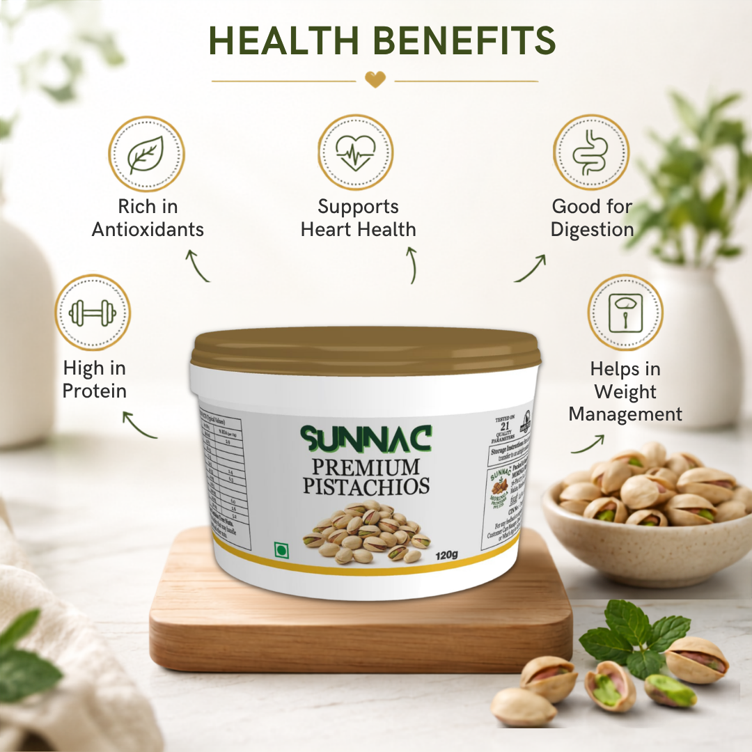 SUNNAC Premium Pistachios – 140g | Fresh, Crunchy & Naturally Delicious