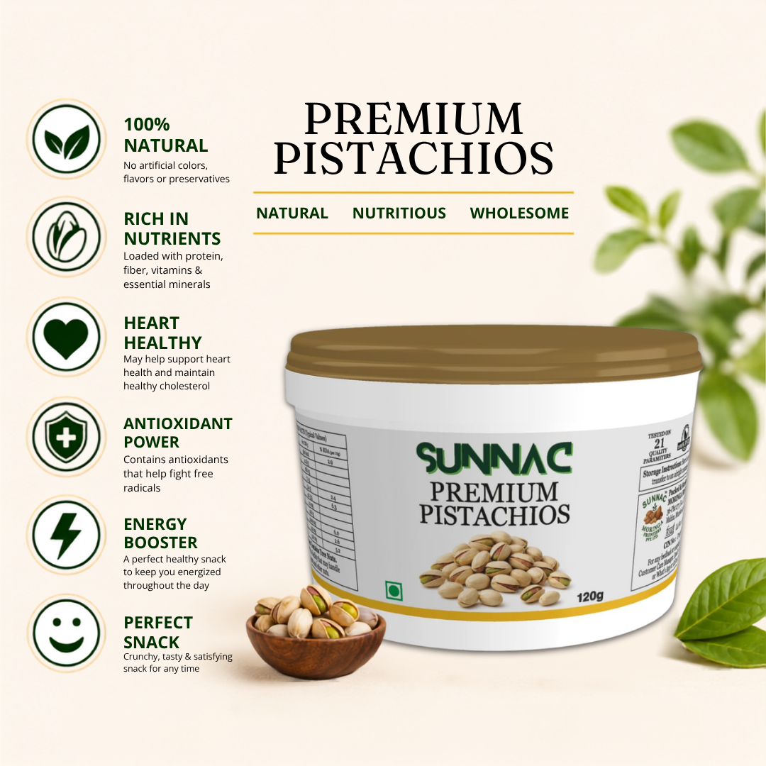 SUNNAC Premium Pistachios – 140g | Fresh, Crunchy & Naturally Delicious