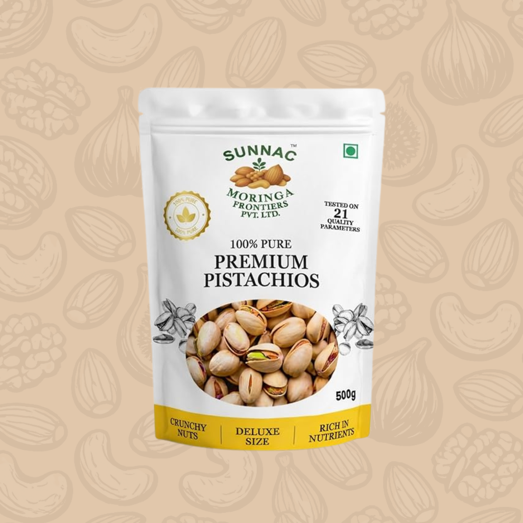 SUNNAC Premium Pistachios (Pista) – 500g | Fresh, Crunchy & Naturally Delicious
